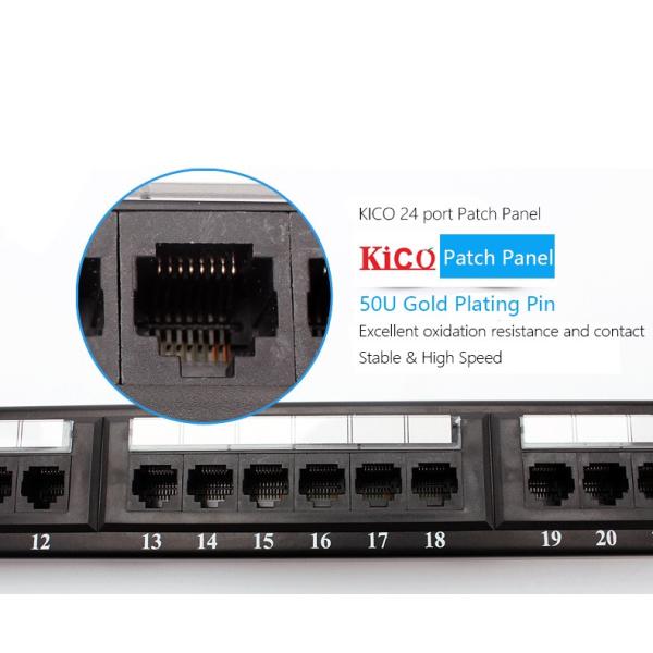 Kico OEM Cat6 Network Cabinet Accessories 24 Port UTP Loaded Patch Panel