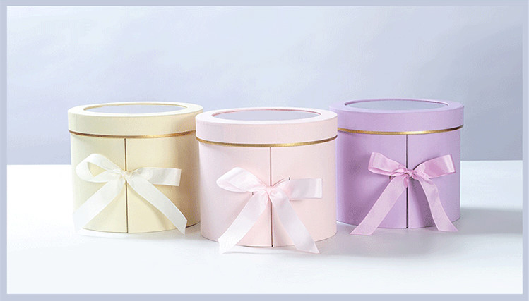 Double Layer Flower Package Custom Round Rotation 2 Two Dual Rotatable Gift Floral Box