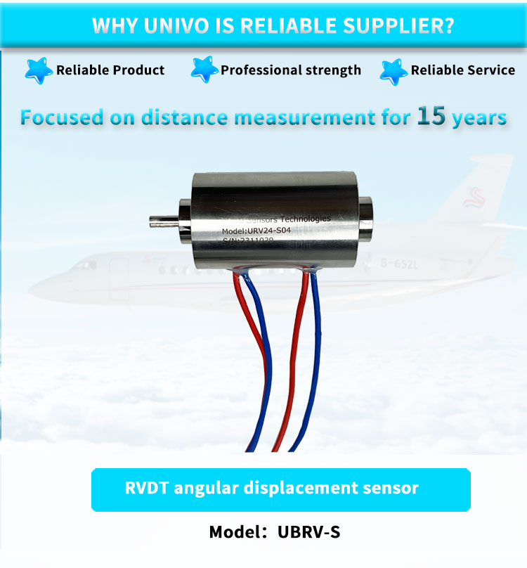 UNIVO UBRV-S RVDT Angular Displacement Sensor With 5-90 Degree Range And 0.15V Gradient