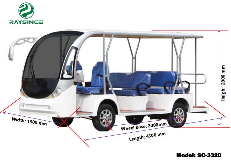 New style passenger electric car 4 wheels electric sightseeing cars made in China with 11 seats