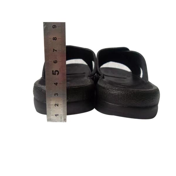 Cross Type ESD Safety Shoes Antistatic PU Slipper Thick Sole Black Environmental Friendly