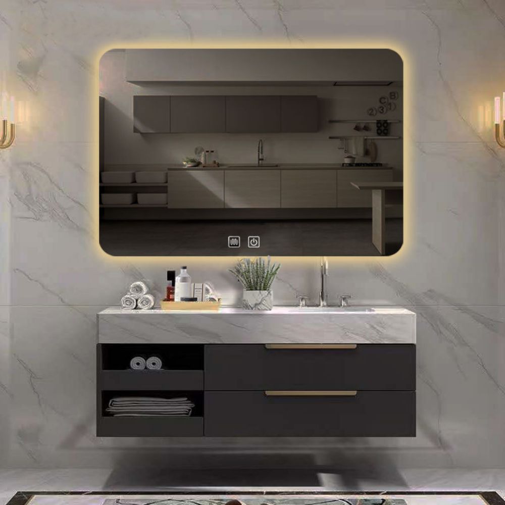 Modern Design Illuminated Infinity Round LED Light Mirror for Smart Fitness Bath Room