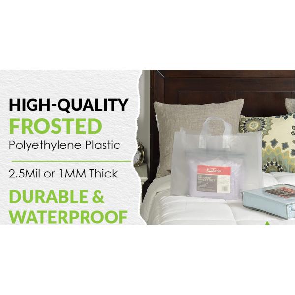 Loop Handles, Shopping Bags With Gusset Cardboard Bottom, Frosted Merchandise Retail Bags, Gifts, Boutiques