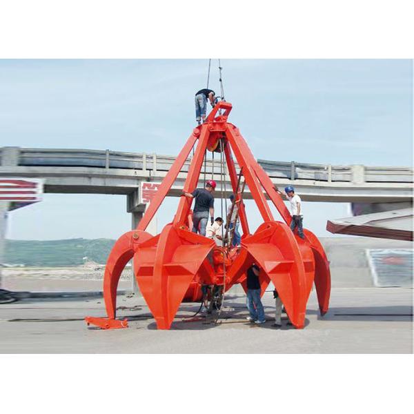 Mechanical Four Wirerope Clamshell Grab Bucket For Crane , Excavator Grab Bucket