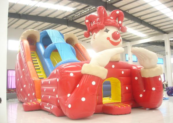 Quality Big clown cartoon inflatable slide - inflatable long slide with arch for sale