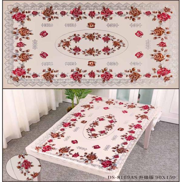 Square Waterproof PVC Polyester Table Cover Roll for Customized Restaurant Tables
