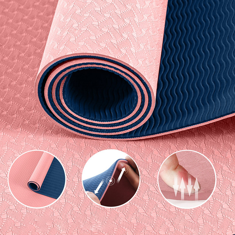 NBR PVC 0.6CM 1CM Yoga Non Slip Large Exercise Mat For Home Workout Gym