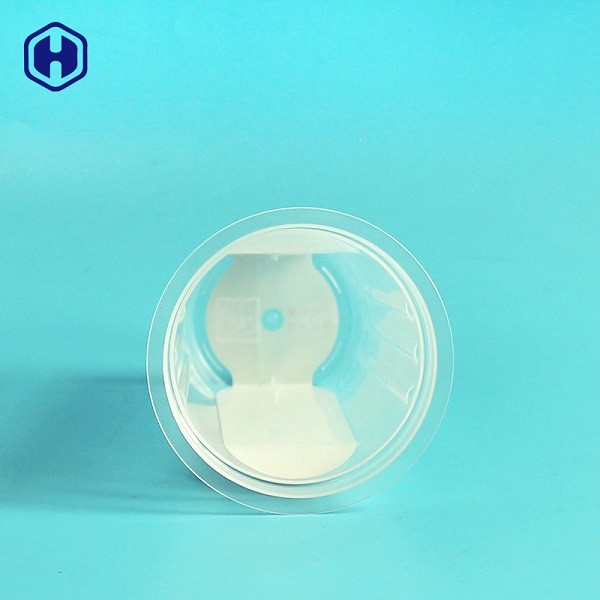 Clear Round IML Plastic Containers 380ML 12OZ Dark Plum Juice Packaging