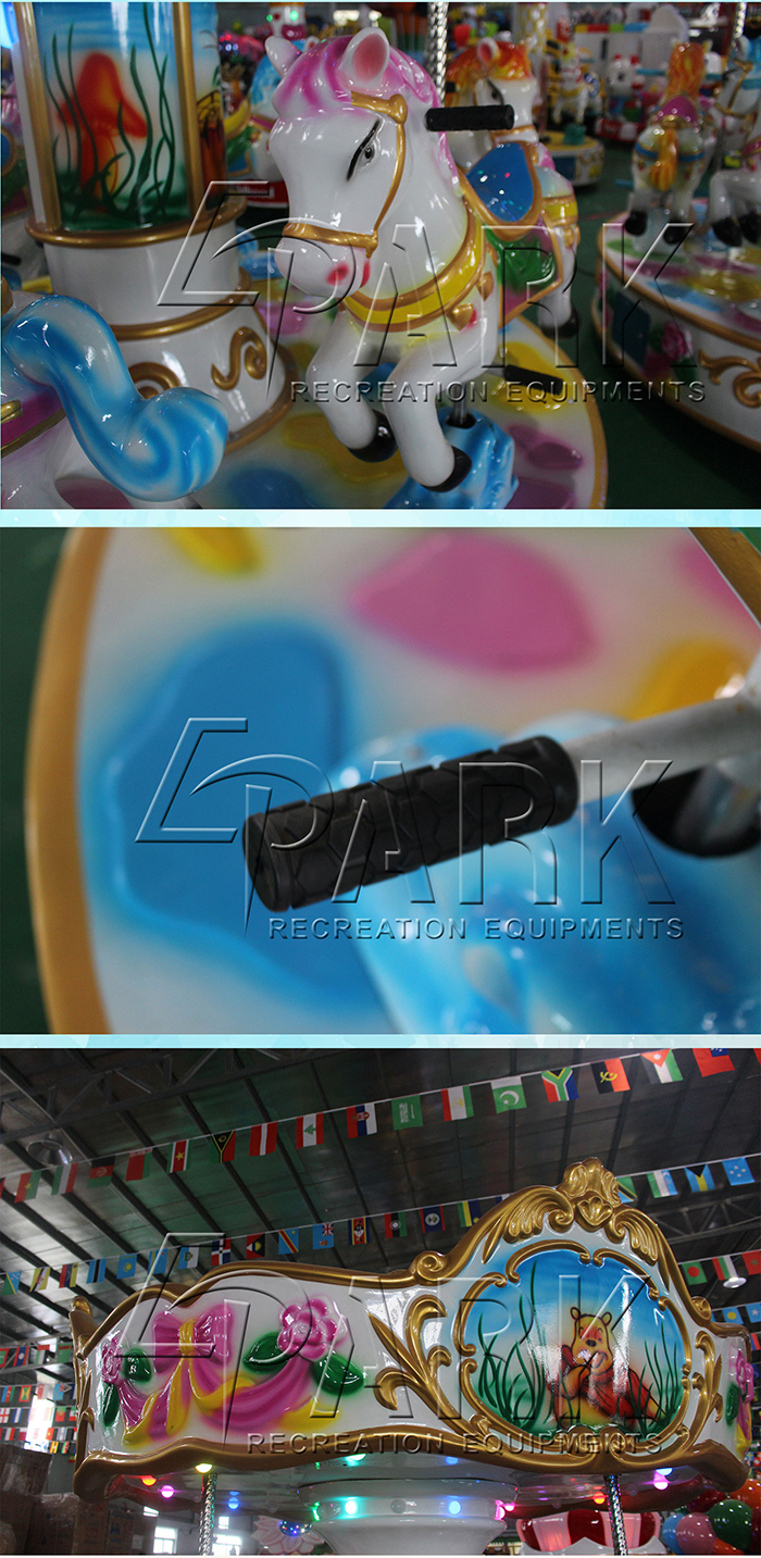 6 People Carousel Ride coin operated kiddie rides horse video game