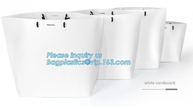 Customized Cut Printed Coated Paper Shopping Bag with Matt Lamination,rope handle custom logo printed white paper bag