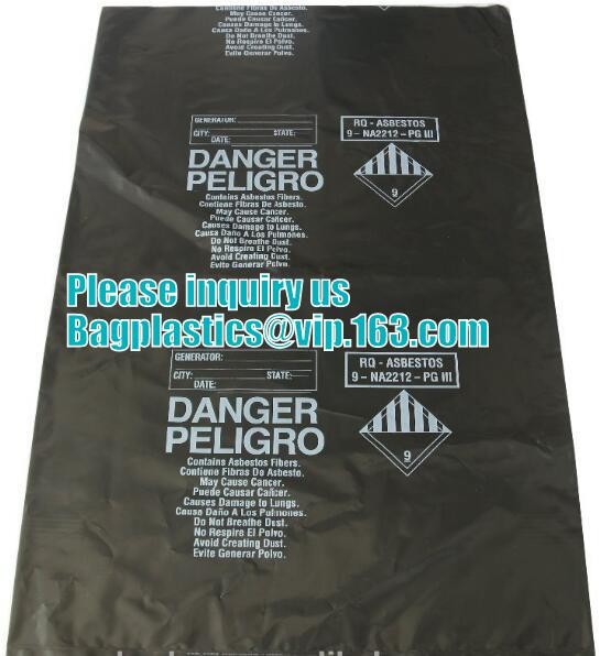 Heavy Duty Construction Plastic Asbestos Bag Waste Bag,Heavy Duty Disposal Polythene bags For Asbestos Removal BAGEASE