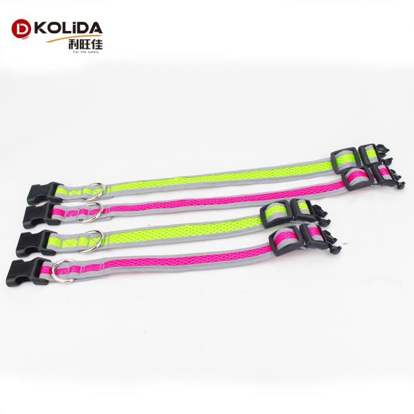 Multi Size 3M Reflective Tape Dog Collar , Night Reflective Dog Collar For Pet