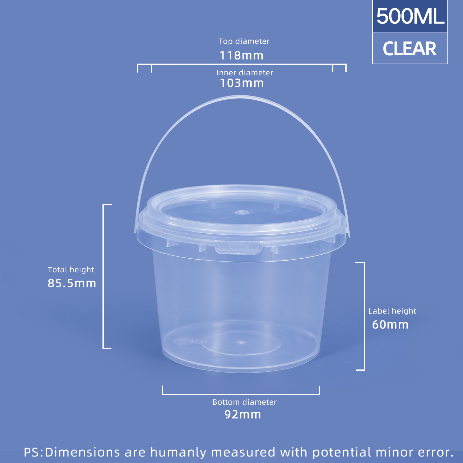 Food Grade Beverage Plastic Candy Buckets Halloween Container with Lids and Handles