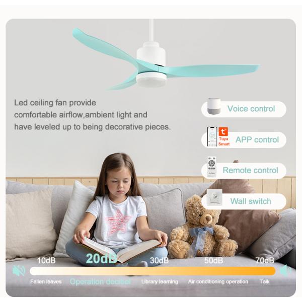 52 " Low Energy Saving Silent Ceiling Fan With Remote ABS Plastic Blades