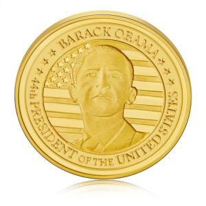 China Personalised Gold Coin Gold Plated Presidential Coins Zinc Alloy ISO9001 wholesale
