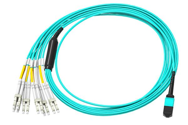 Quality LC UPC 12 Core MPO MTP Cable OM3 Mulit Mode Network Fiber Optical Patch Cord for sale