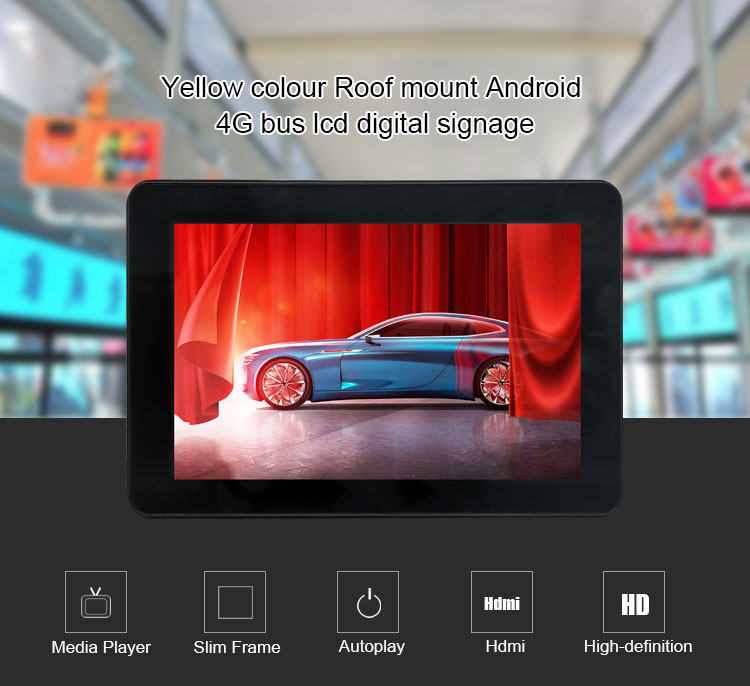 10.1 Inch 4G Wifi Taxi Monitor Display With Camera Body Sensor