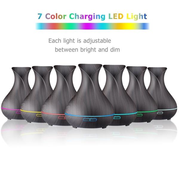 400ml Tulip Shape Dark Wood Grain Aromatherapy Diffuser