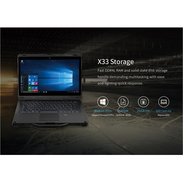 13 Inch Rugged Laptop with Waterproof Design Backlit Keyboard and Fingerprint Recognition