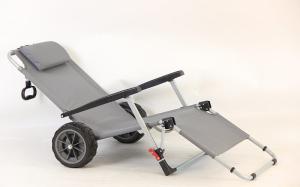 Custom Grey Aluminum Frame Foldable Beach Wagon Folding Beach Chair 154x77x60CM