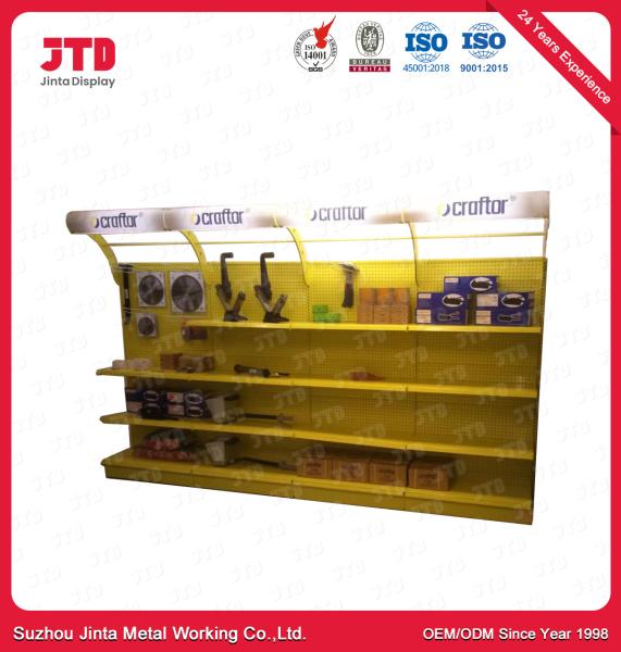 Quality Yellow Power Tools Display Rack Stand 1800mm With Light Box for sale