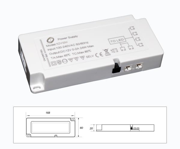 Quality Cabinet 60W 24V LED Driver Transformer With PIR Hand IR Sensor for sale