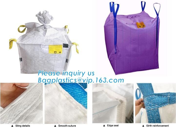 customizable PP u-panel baffle big bag /coated white woven PP jumbo bag/ventilated 4 panel baffle bag/all colors availab