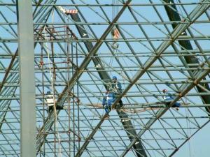 China Sand Blasting Paint Space Frame Truss Stadium Roof Building Customized wholesale