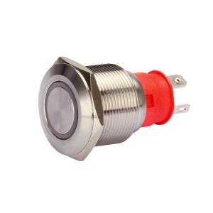 China 22mm Ip67 Push Button Switch Ring Led Illuminated High Current Self Reset Lock Steel wholesale