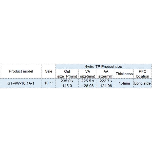 10.1 Inch 4 Wire Resistive Touch Screen , Resistive Touch Display High Resolution