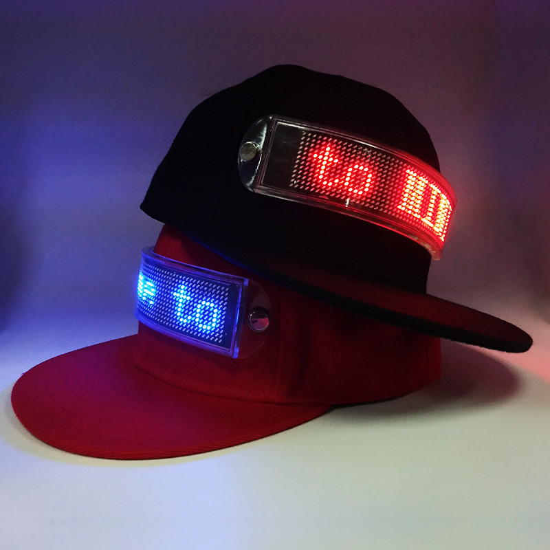 LED message cap which can changed message by phone LED buletooth hat can rechargeable Fashion Sports Bluetooth Cap