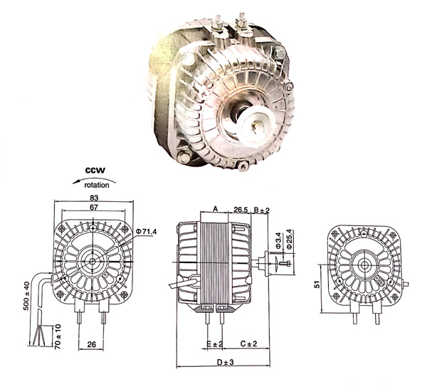 CE Approval Shaded Pole Motor / Durable Evaporator Fan Motor YZF82 - 26