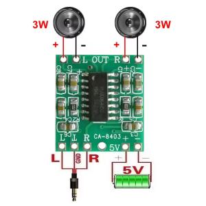 China CA-8403 Ultra Small Amplifier Audio Module 2x3W class d amplifier module wholesale