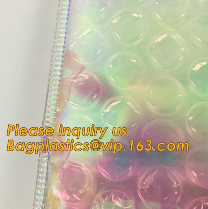 Cosmetic Slider Zip lockk Bubble Bags Bubble Slide Pouch,Zip lockk esd bubble bag bubble packaging wrap cosmetic pouch slide