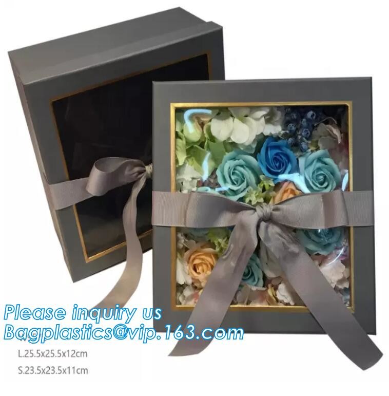 Custom design gradient color luxury paper packaging gift box with lid,Paper Flower Box Florist Bouquet Box Packaging Ros