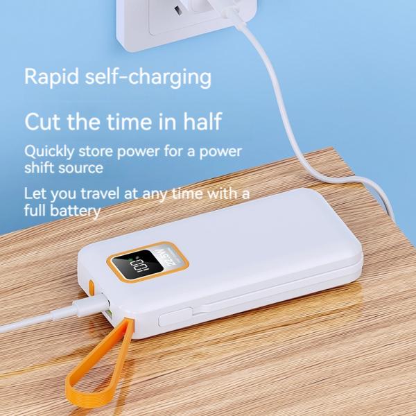 Outdoor 10000mAh TC Port Mini 22.5W Fast Charging Power Bank with Cable and Real Capacity