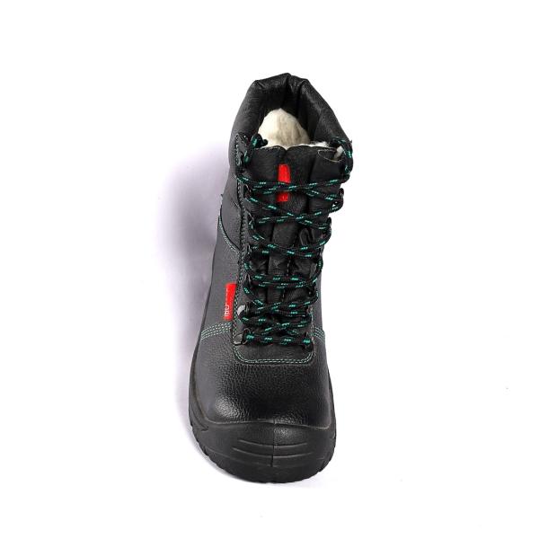 Anti Slip Cut Leather Upper Shock Absorbing PU Sole Steel Toe Protection Winter Safety Shoes