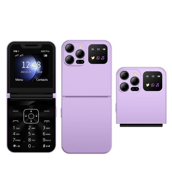 2G Feature Phone A50 PRO with MTK CPU 2.4 inch Screen 1350mAh Flip Design and