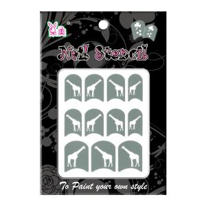 China The Giraffes Nail Art Stencils Environment Friendly Ink and Glue wholesale