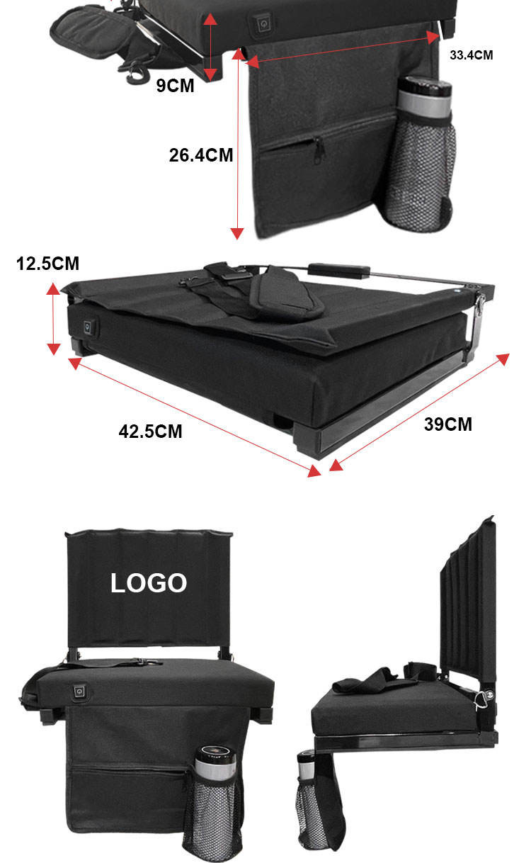 43*35*43cm Wholesale Outdoor Waterproof Heated Football Spectator Bleachers Stadium Chair