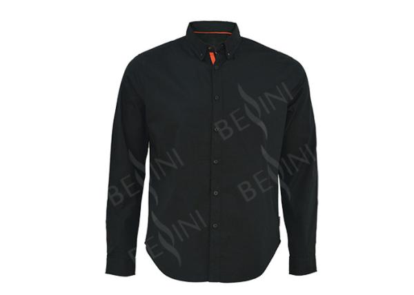 Quality Black Cool Style Custom Work Shirts With Collar Highly Comfortable And Durable for sale