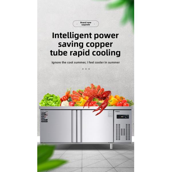 Commercial Single-Temperature Stainless Steel Workbench Large-Capacity Freezer Refrigerator for Fresh-Maintained Milk Tea Shops