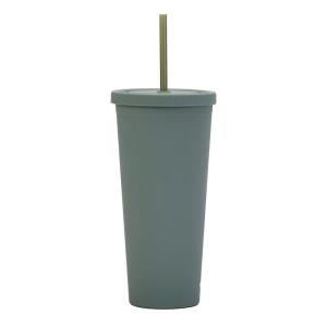 China Durable 24 Pieces Reusable Plastic Tumblers Plastic Smoothie Cups With Lids And Straws Versatile Usage For Picnics Weddings Birthday Parties wholesale