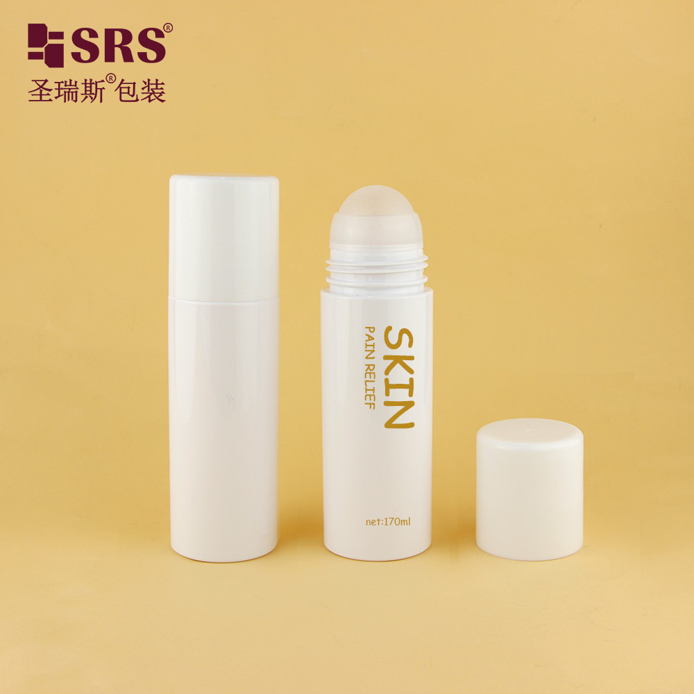 PET43 130ML 170ML Big Capacity PET Plastic Customize Color Round PCR Recycled Roll On Bottle For Deodorant Gel