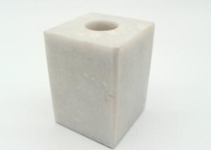 China Square Stone Pillar Candle Holders Polished Finish Surface Moisture Resistant on sale