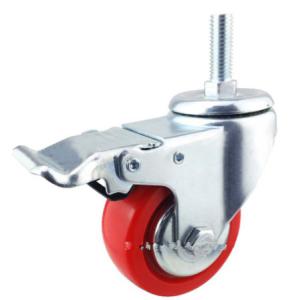 China Universal Red Polyurethane Casters For Material Handling Trolley on sale