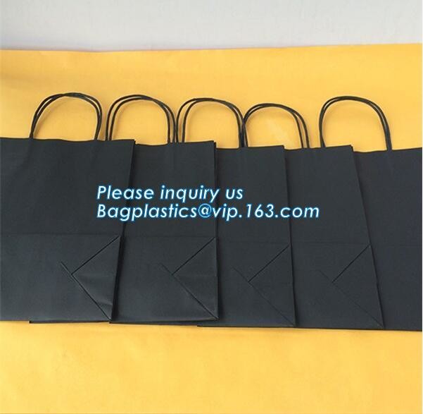 Fashion Custom Printing Luxury Gift Shopping Carrier Paper Bag With Your Own Logo Print,strong twisted handle black leat