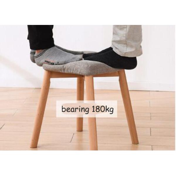 Beech Wood Legs Modern Dressing Stool , Fabric Dressing Table Stool