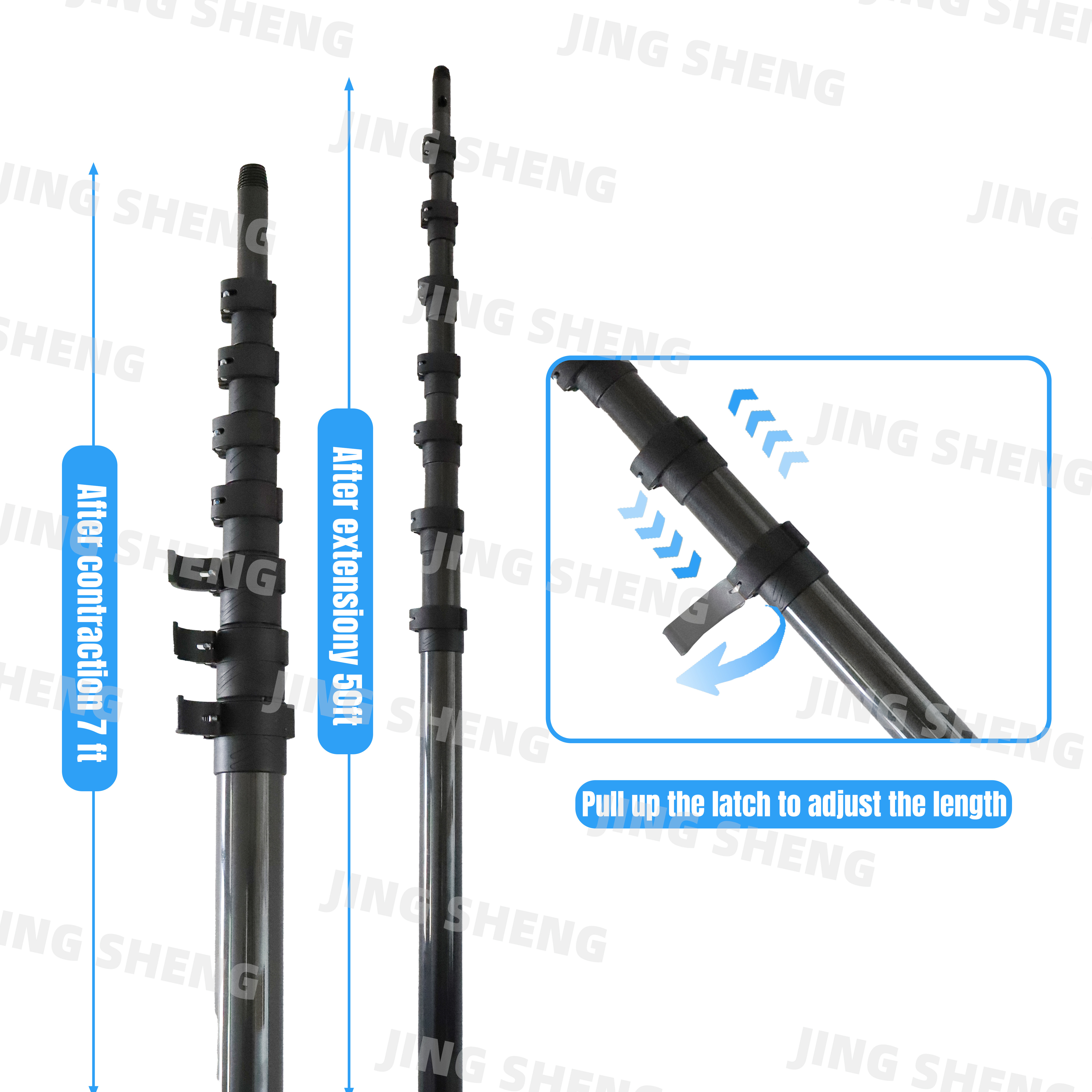 33 ft High Quality Professional Carbon Fiber Window Cleaning Pole or Outdoor Indoor Use Solar Cleaning Panels