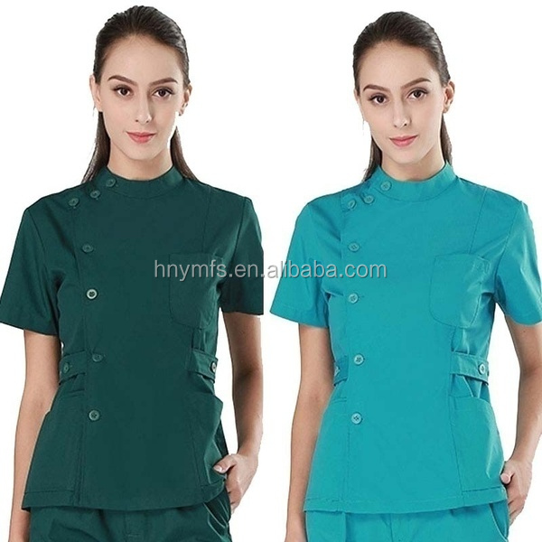 Unisex Hospital Scrub Suit Plus Size Custom Logo Stretch Solid Color